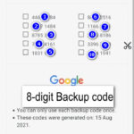 gmail 8-digit backup code