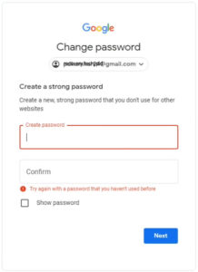 change Google password 