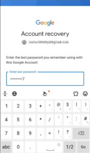 Gmail account Last password 