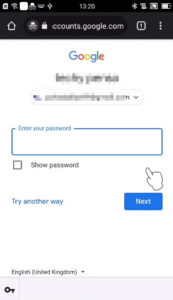 Recovery Gmail Account-enter your password 