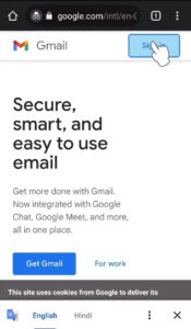 Google Gmail Login Page