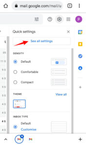 See all settings Gmail account 