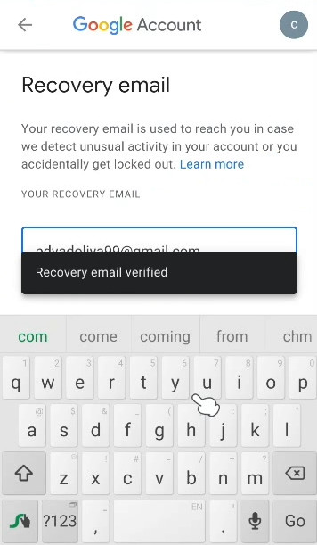 add recovery Gmail id