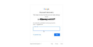 Enter recovery Gmail verification code