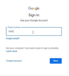 Enter your Gmail Id to change Gmail password